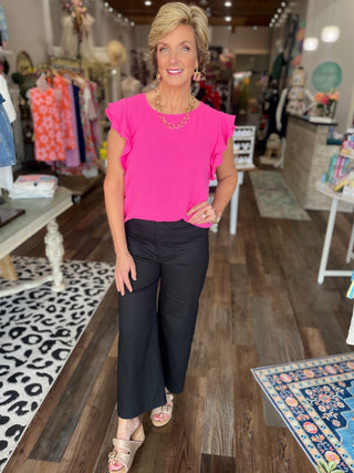Cutesy Ruffle Top in Pink