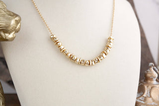 Golden Gather – Dainty Rolo Chain with Nugget Cluster