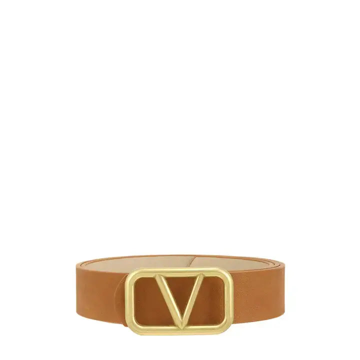 Metal V Buckle in Flat Gold