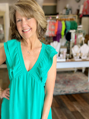 Stay in Your Lane Green Dress