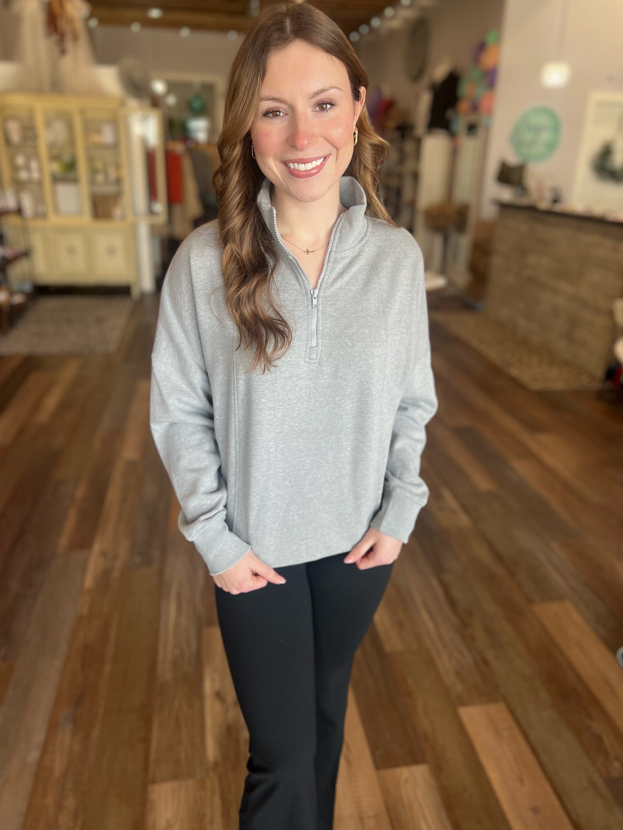 Long Sleeve Plush Half-Zip Fleece Pullover