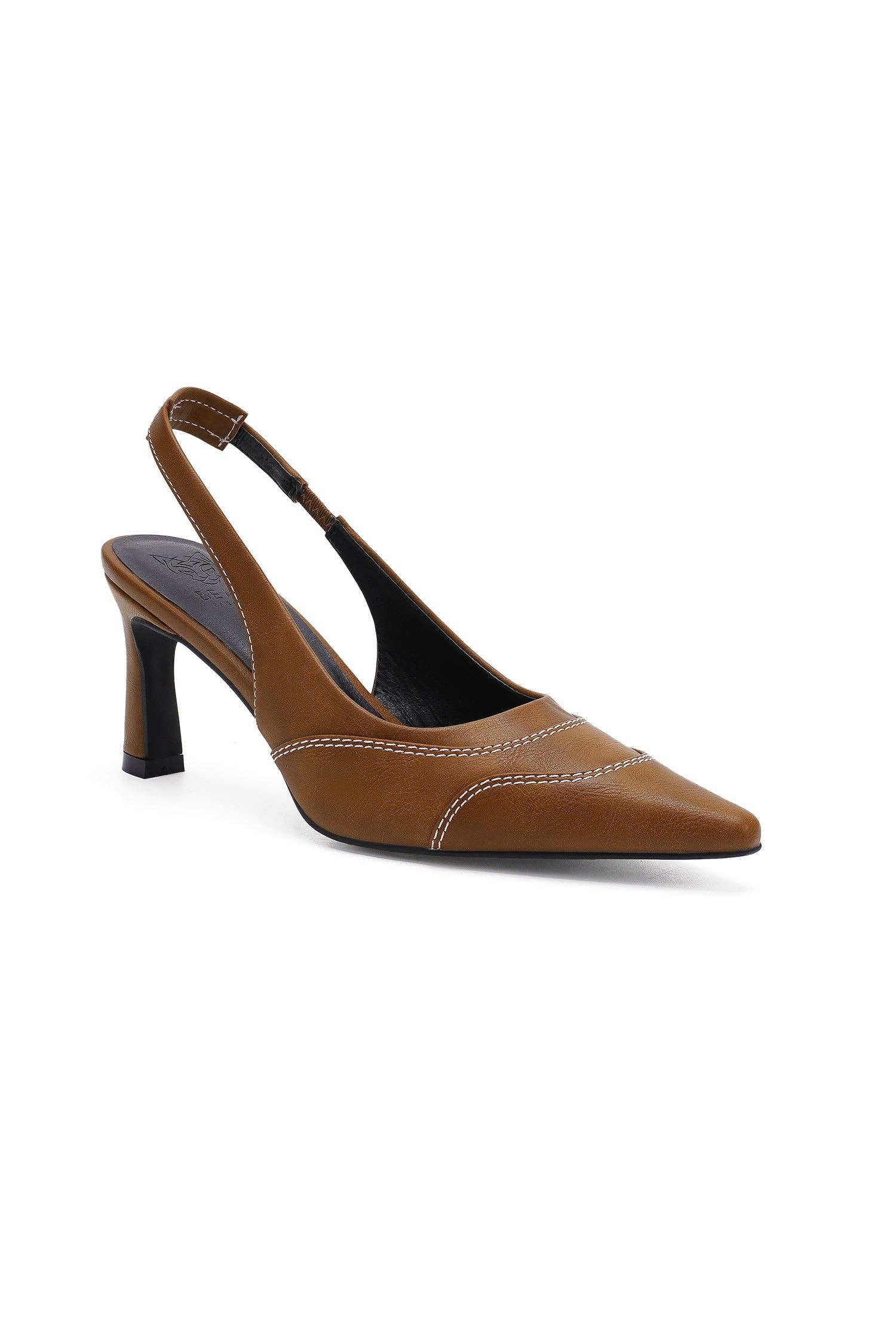 Trinee Slingback Heels in Camel