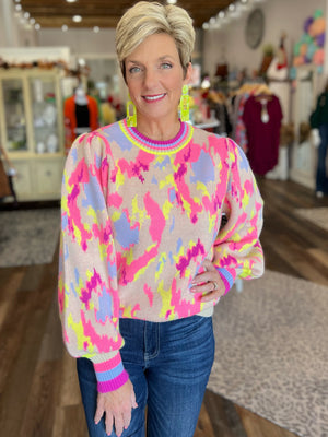 Abstract Knit Sweater