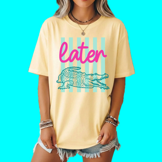 Later Gator Graphic Tee - Comfort Color in Butter