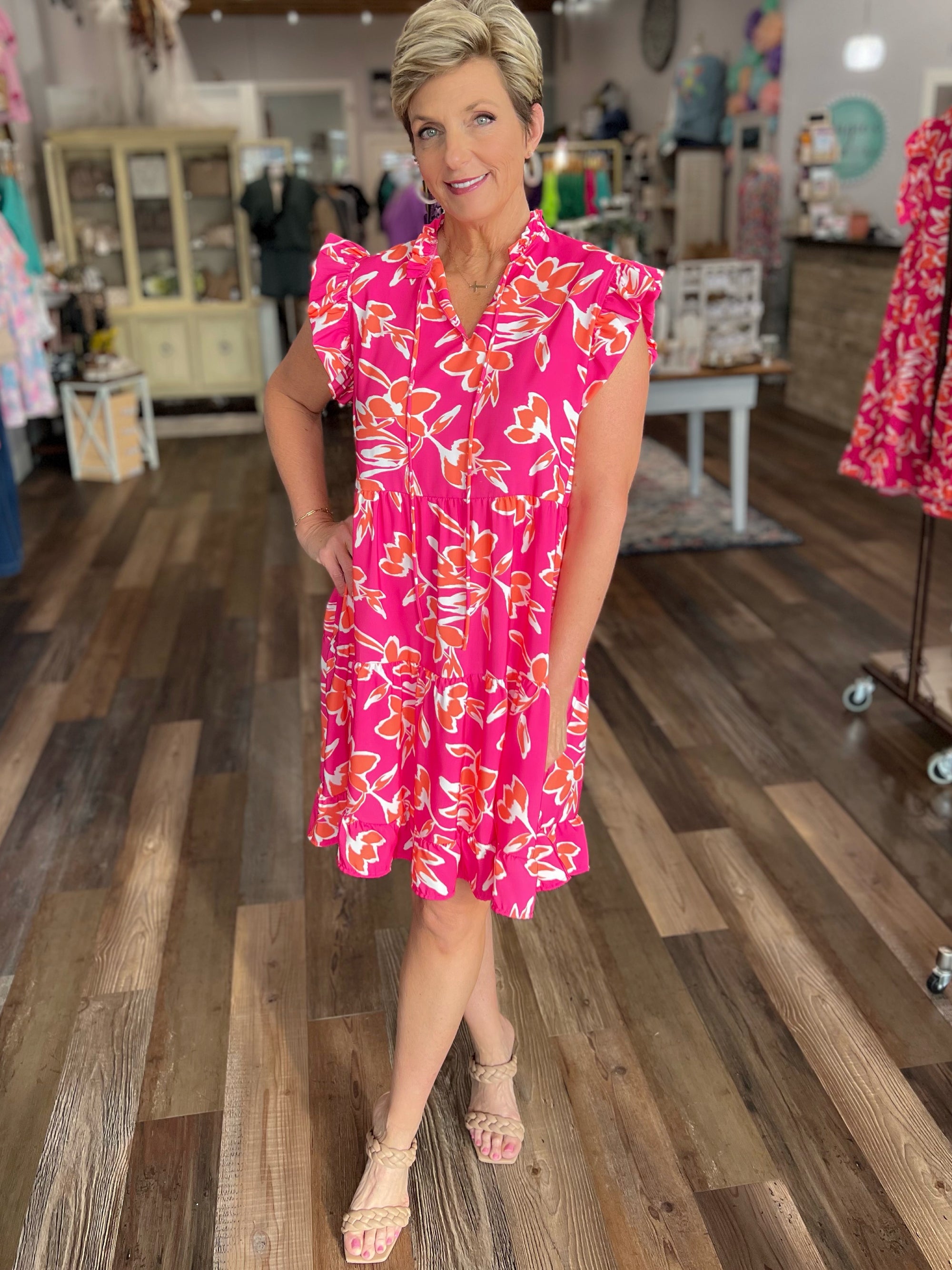 Bright and Cheery Hot Pink Dress