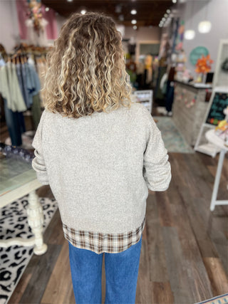 Perfectly Layered Plaid Sweater — Oatmeal