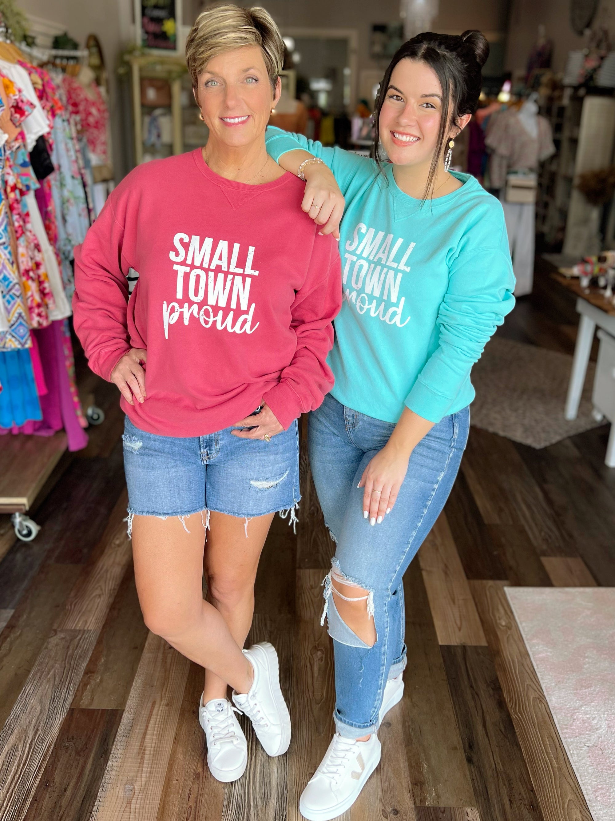 Small Town Proud Sweatshirt in Regular or Curvy - Summer Edition