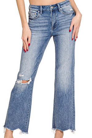 Steph Midrise Raw Hem Jeans