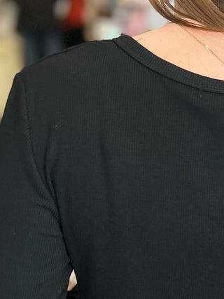 Elena Curve Hem Ribbed Top