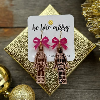Nutcracker Earrings - Rose Gold - Christmas Earrings