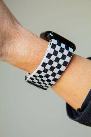 Black Checkerboard Adjustable Elastic