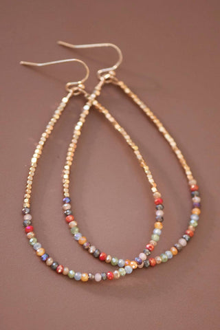 Glass Beaded Hollow Drop Earrings