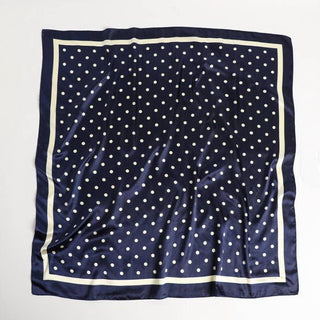 Large Polka Dot Scarf- Navy