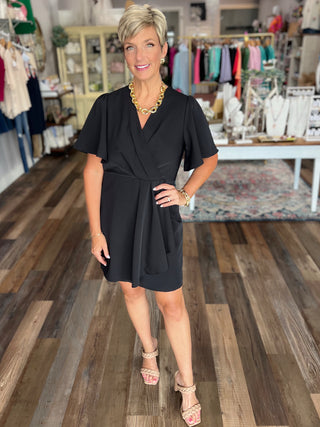 Tell Me I'm Pretty Wrap Dress in Black