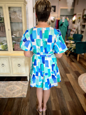 Colors of a New Season Puff Sleeve Dress