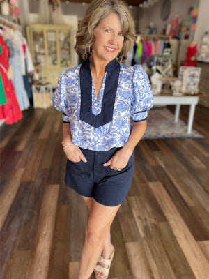 Classic Trouser Shorts in Navy or Green