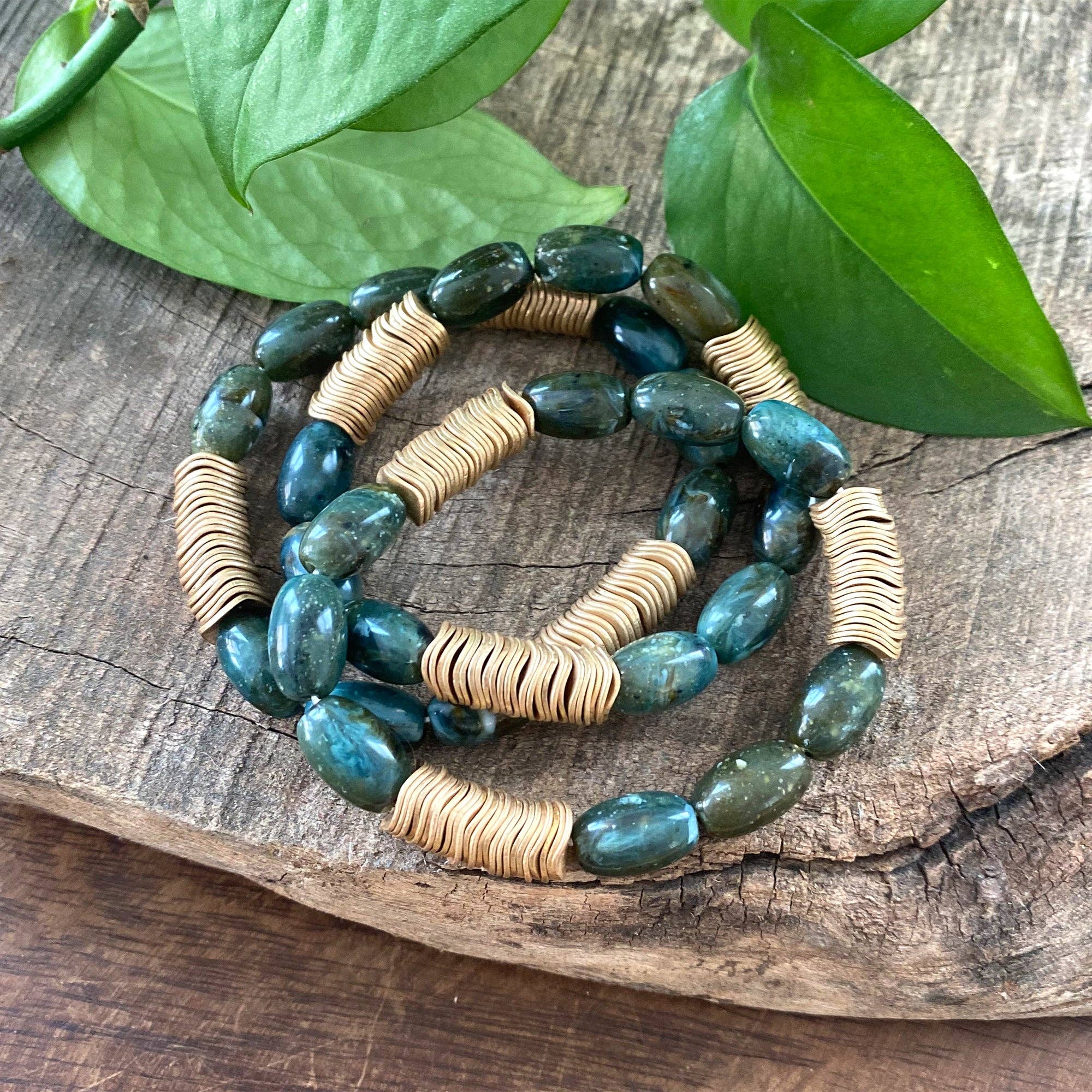 Boho Bracelet Set in Green