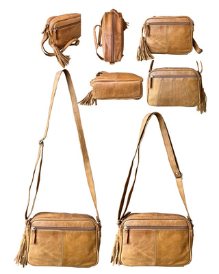 Patchwork Cowhide Leather Crossbody