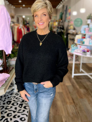 Classic Crew Neck Sweater in Black