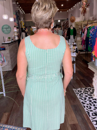 The Fresh Start Side-Tie Stripe Dress