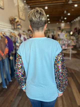 Nutcracker Sequin Sleeve Top