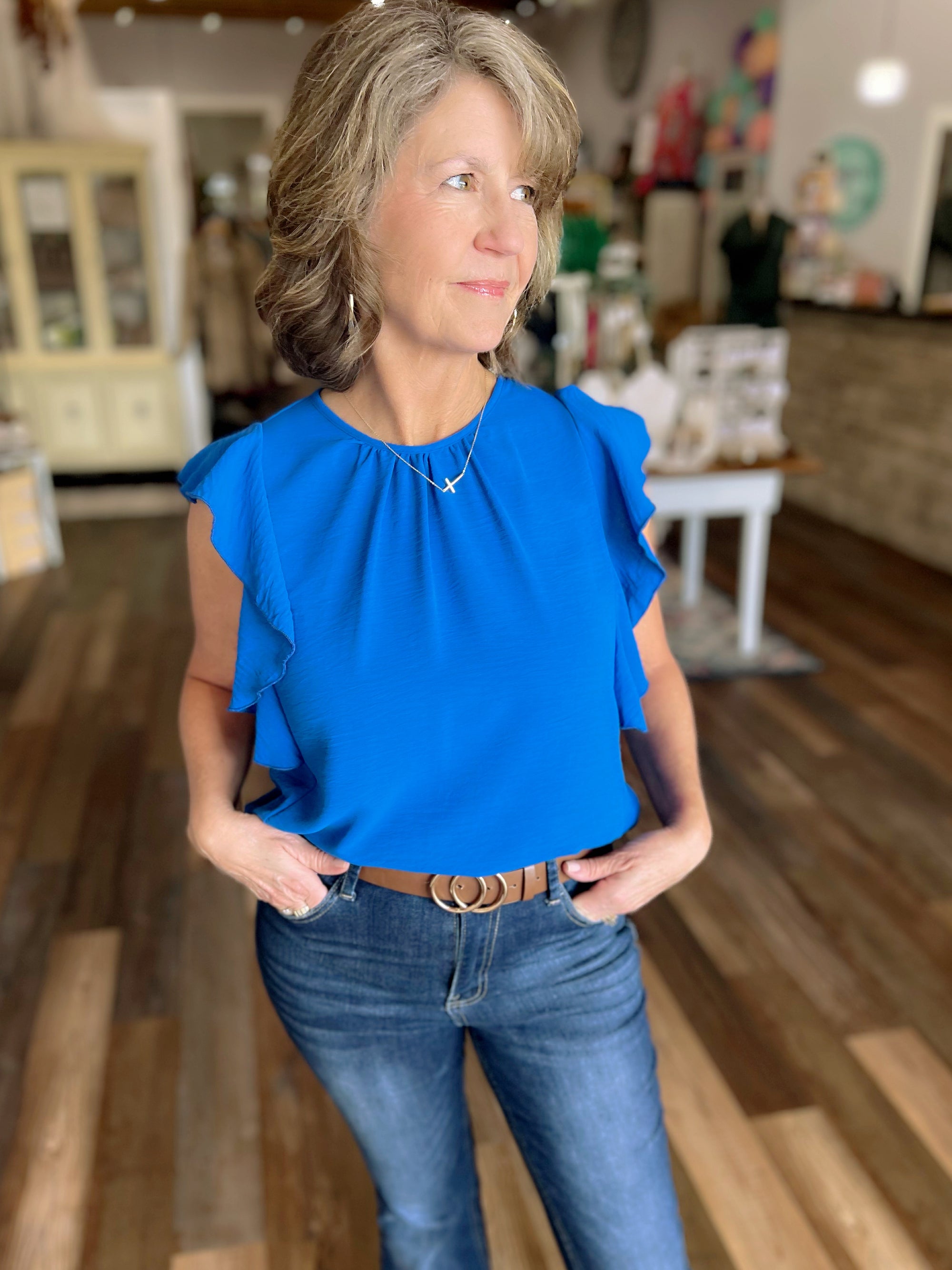 So Lovely Ruffle Sleeve Top