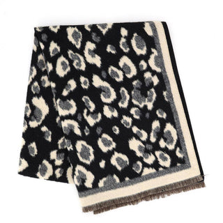 Two Tone Leopard Print Reversible Scarf Wrap