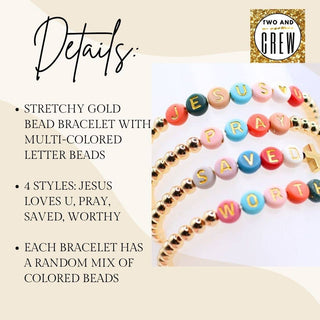 Gold Faith Word Bracelets – Christian Gift