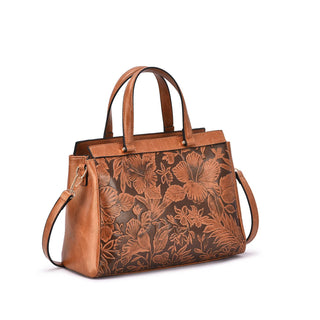 Salome 3D Embossed Floral Satchel
