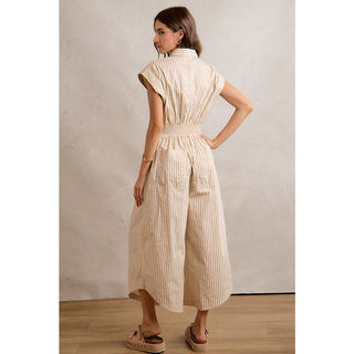 Striped Sleeveless Wide Leg Jumpsuit