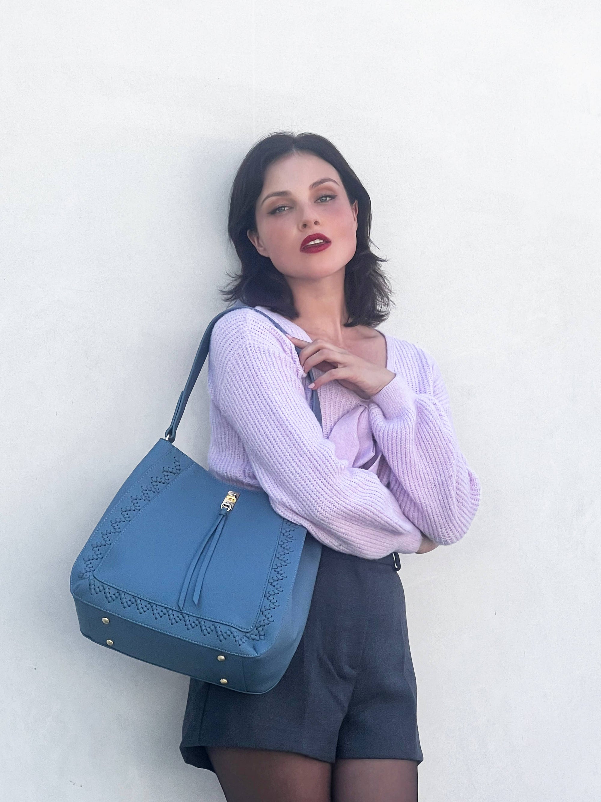 Jean Whipstitch Shoulder Bag