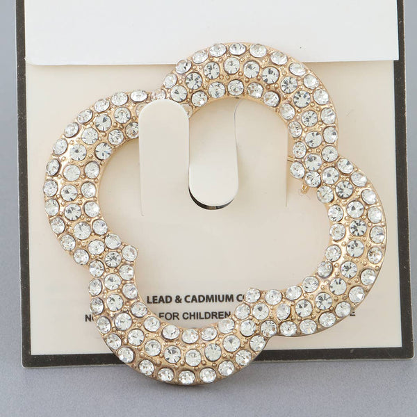 Jeweled Open Clover Brooch - Angie's Strength & Style Boutique