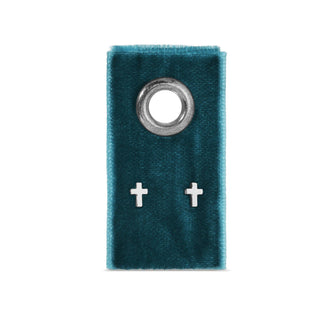 Small Cross Studs On Velvet Gift Tag