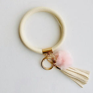 Bangle Key Chain with Pom