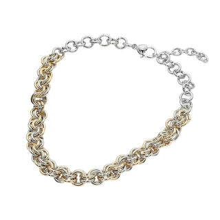 Two Tone Chunky Mixed Chain Link Necklace