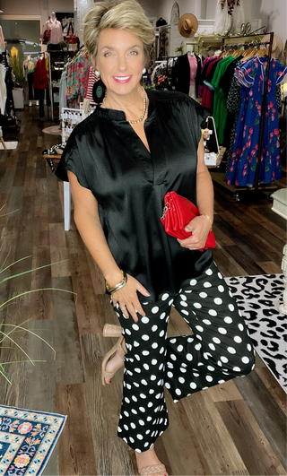 Flare Crop Polka Dot Pants