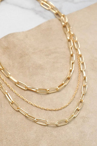Layla Layered Gold Tone Chain Necklace