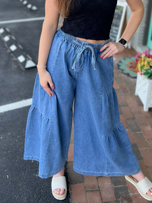 Boho Jeans with Ruffle Hem