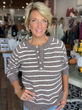 Cocoa & Cream Striped Sweater