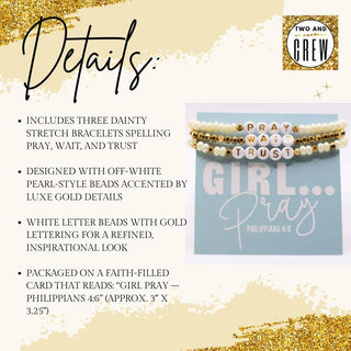 Pray Wait Trust Bracelet Set – Christian Faith Gift