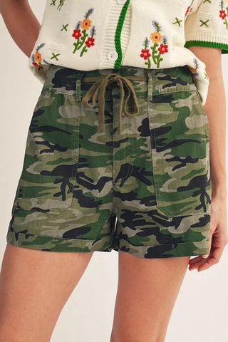 Everyday Camo Drawstring Shorts