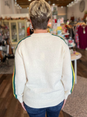 Colorful Striped Sleeve Sweater