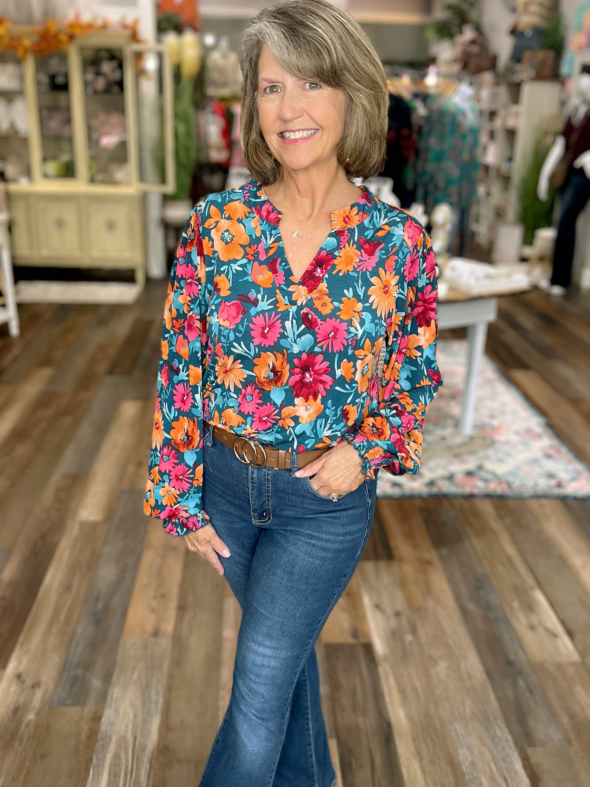 Lizzy Smock  Long Sleeve Top