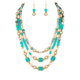 Mix Beads Layer Necklace Set