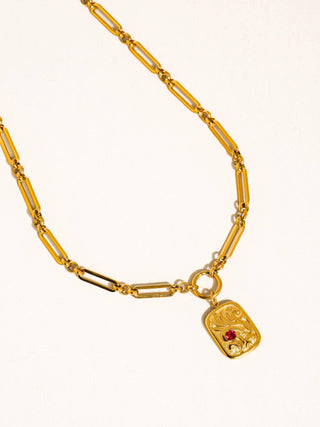 Clarimond 18K Gold Non-Tarnish Rectangle Chain Necklace