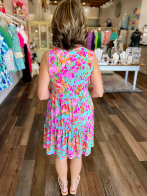 Vacay Ready Floral Print Sleeveless Dress