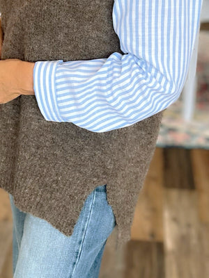 Oversized Soft Knit Sweater Vest with Side Slit