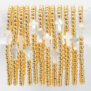4mm Stretch Beaded Bracelet w/ Cross RESTOCK!