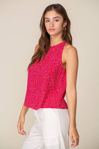 Polka Dot Sleeveless Blouse in