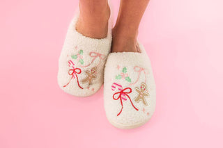 Gingerbread Bows - Christmas Sweets Slippers - Adult 4 sizes